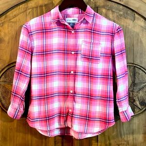Girls Size 8 Old Navy button up plaid shirt